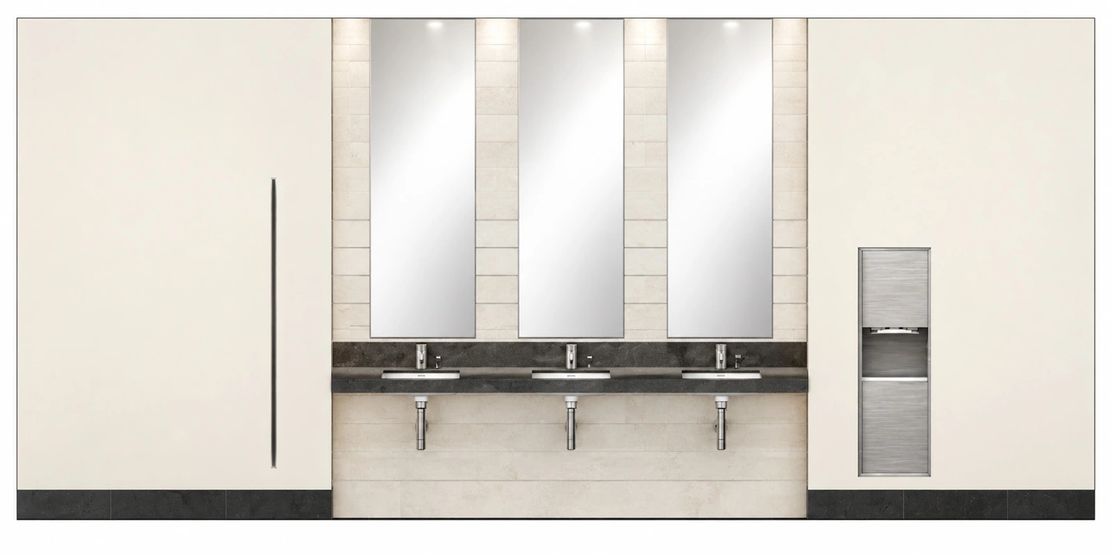 Gray palette & vanity elevation