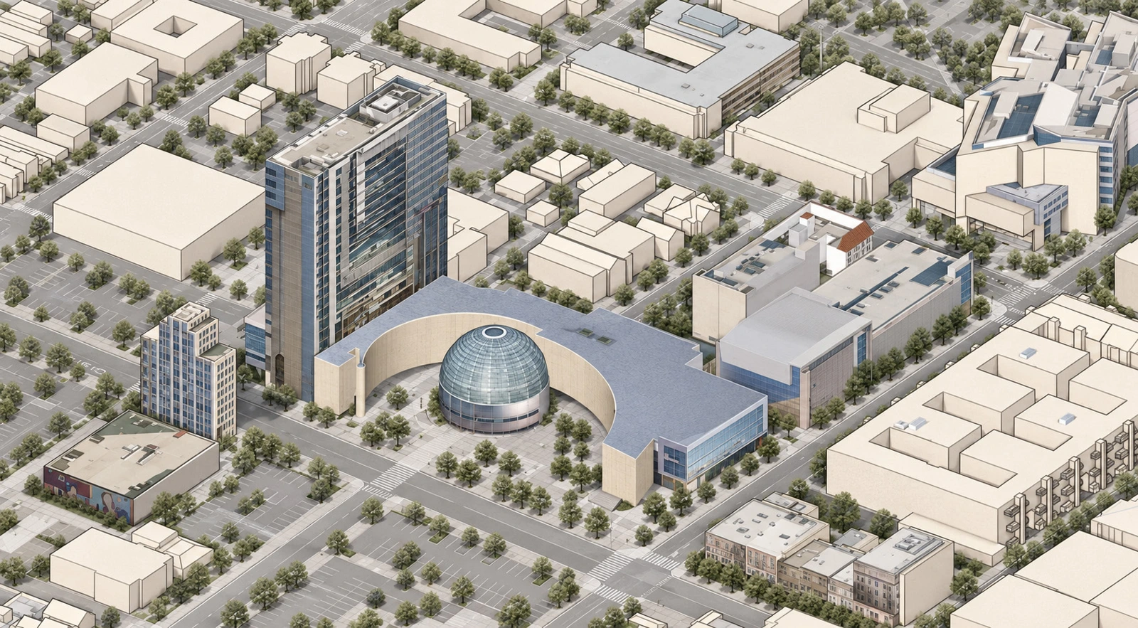 Civic buildings & surrounding blocks