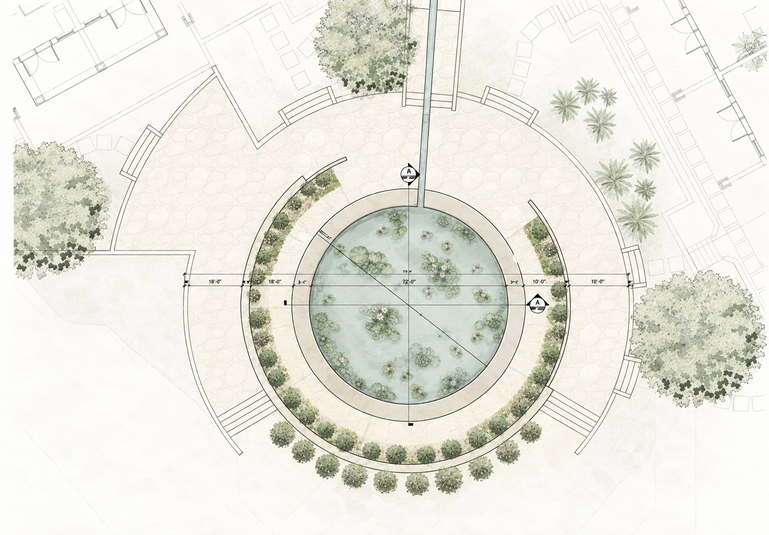 Ornamental pond plan