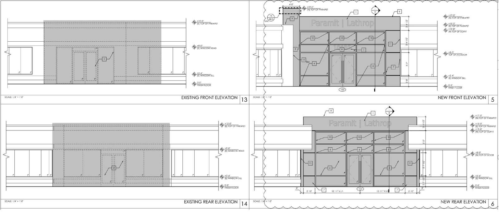 Existing & proposed elevations