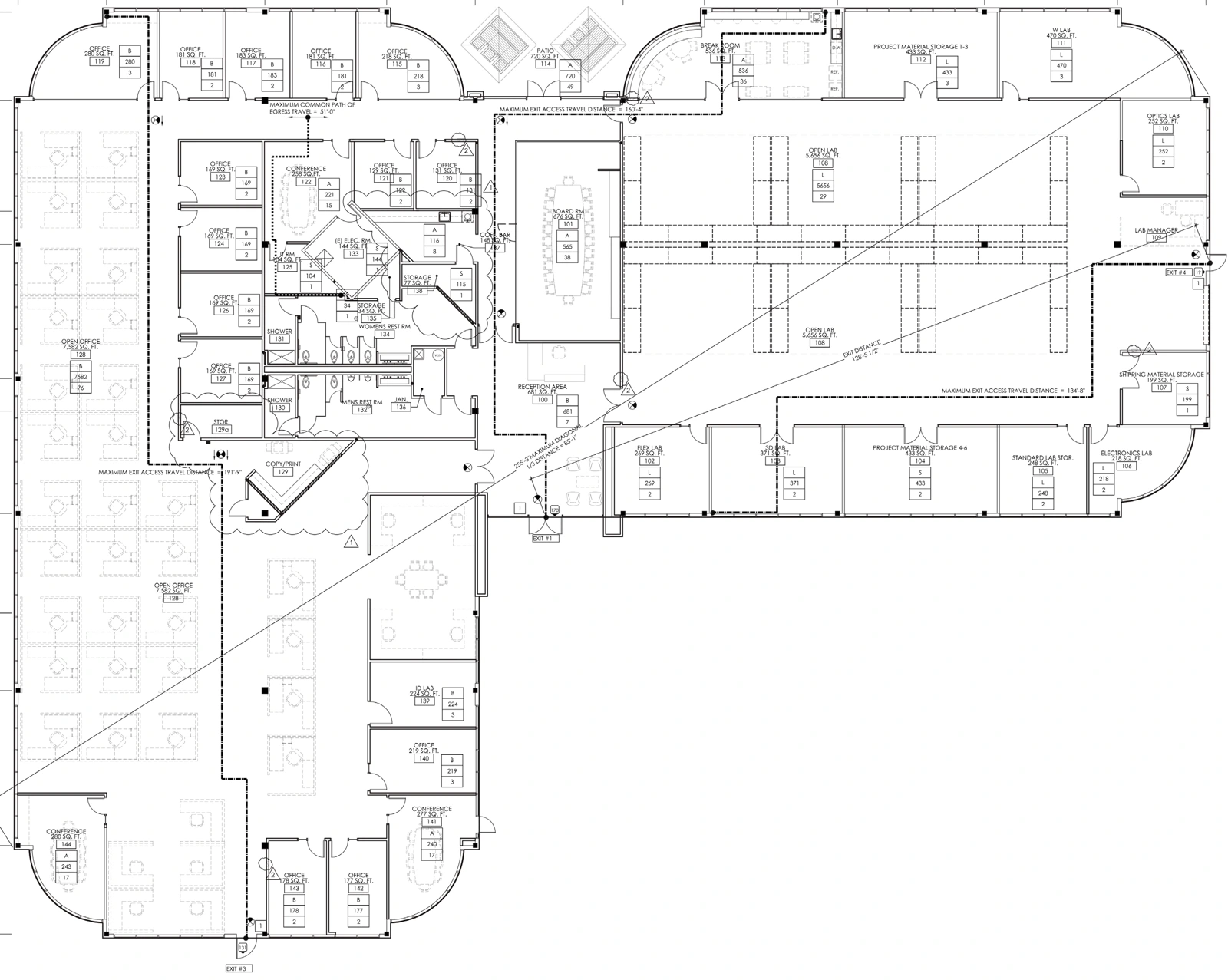 Office & laboratory egress plan