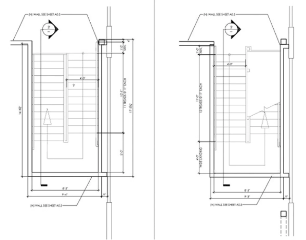 Stair flights & landing plans