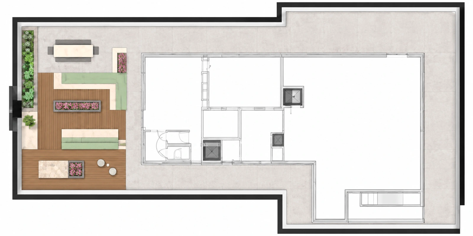 Terrace material plan